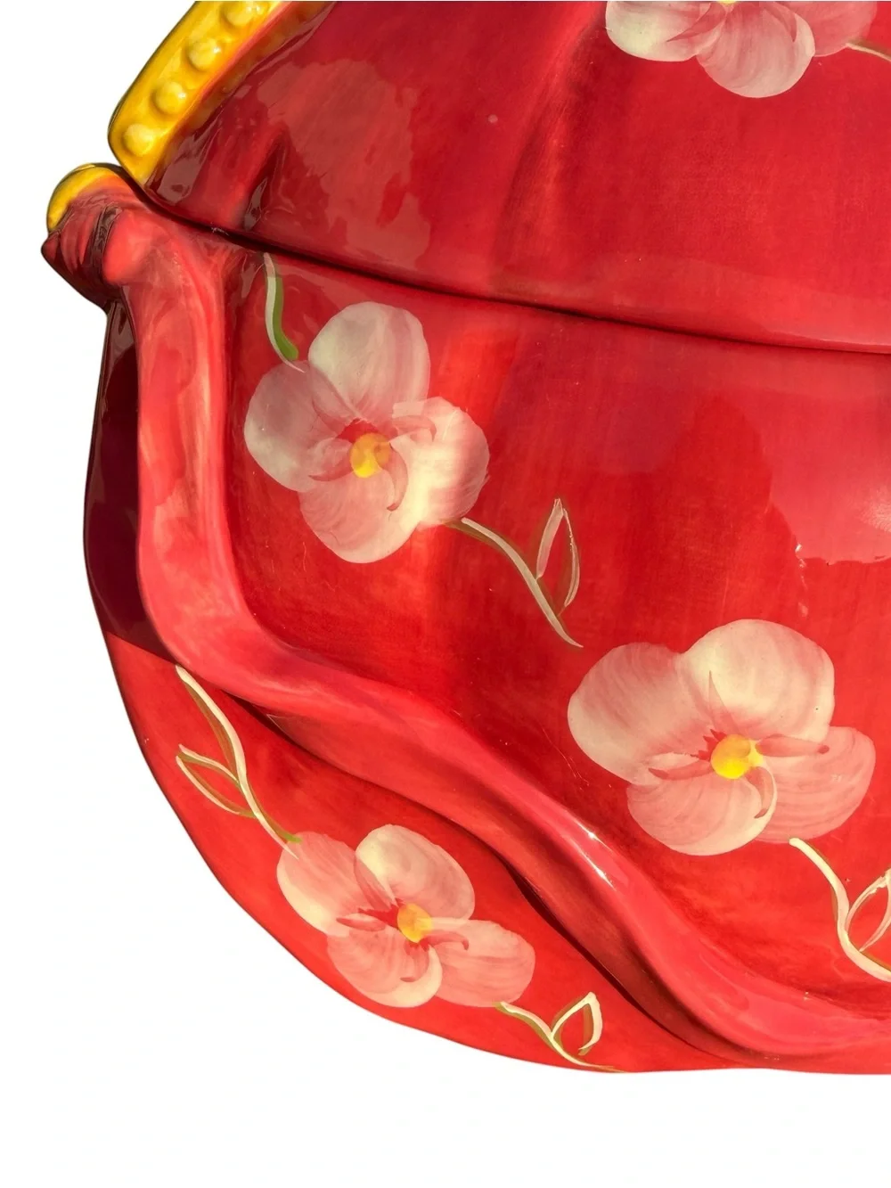 Debi Collins Purse Cookie Jar Floral Ceramic Cottagecore Grandmillennial Decor